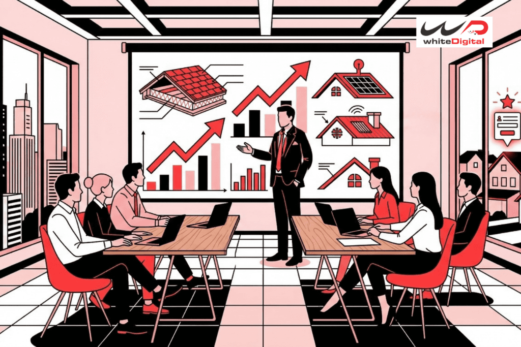 A Marketer explaining the importance of utilising the google ads for the roofimg industry for the business owners.