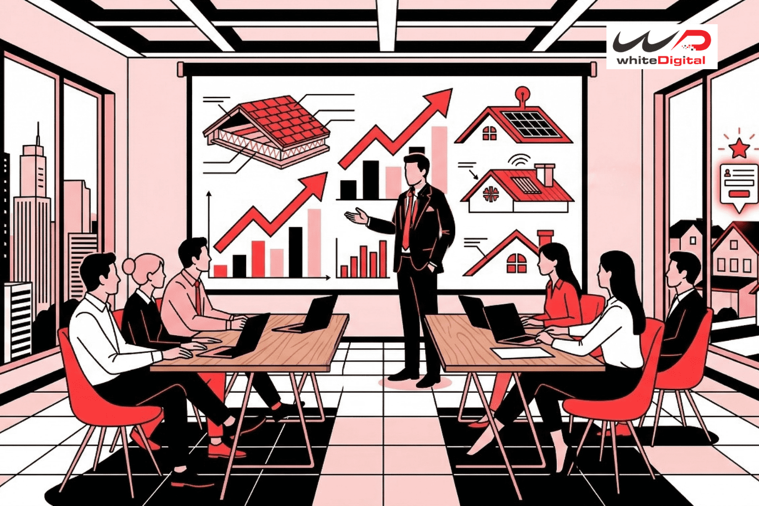 A Marketer explaining the importance of utilising the google ads for the roofimg industry for the business owners.