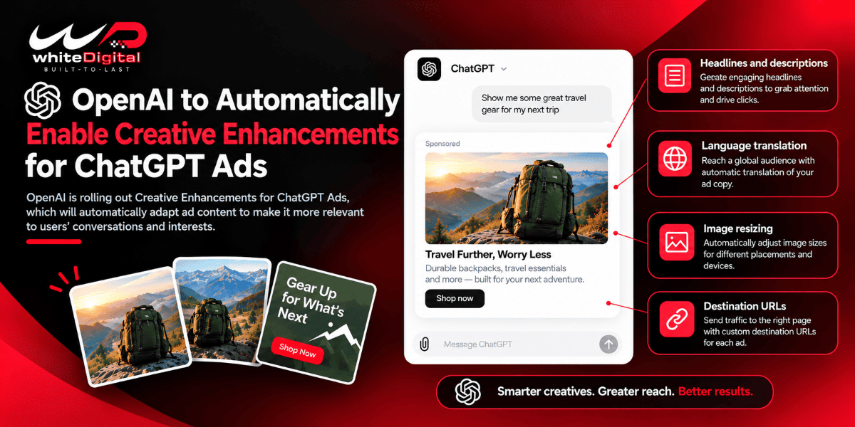 OpenAI to Automatically Enable Creative Enhancements for ChatGPT Ads.